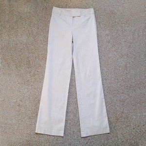 EUC LOFT Textured Stripe Mid Rise Off White Dress Work Pant